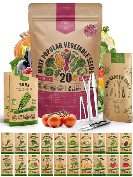 order garden seeds online 20 Most Popular Vegetable Seeds Variety Pack - Over 12,400 Non-Gmo, Heirloom Seeds