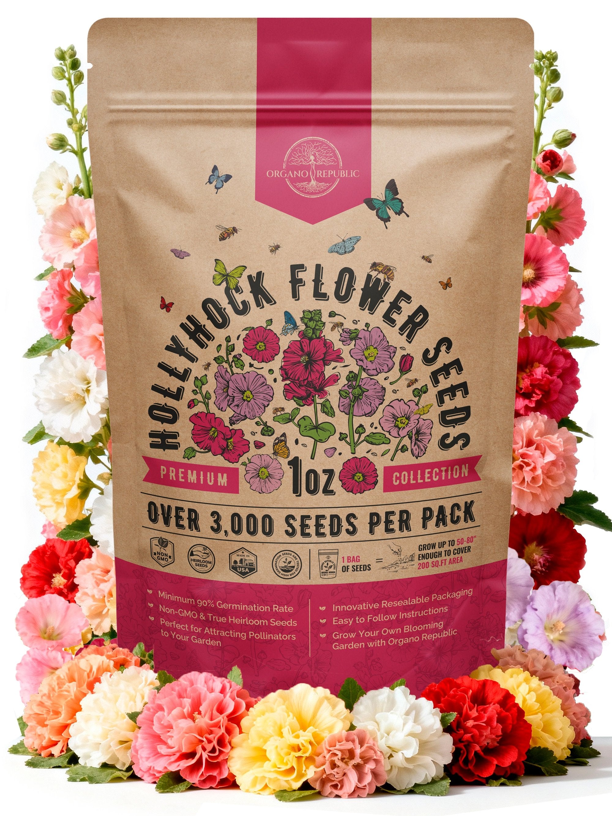 Hollyhock Seeds 1oz