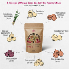 10 Carrot & 8 Onion Seeds Variety Packs Bundle - Organo Republic