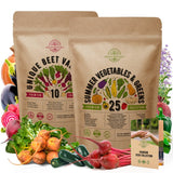 10 Rare Beet & 25 Summer Vegetable Garden Seeds Variety Packs Bundle - Organo Republic