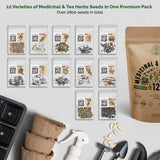 12 Medicinal & Tea Herb Seeds Variety Pack for Planting Indoor & Outdoors - Organo Republic