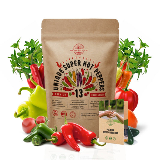 Pepper Seeds Variety Pack - 13 Unique Super Hot Peppers Seeds Variety - Over 650 Non-GMO, Heirloom Seeds 2048