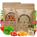 14 Rare Tomato & Tomatillo and 7 Lettuce Seeds Bundle - Organo Republic
