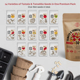 14 Sweet & Hot Peppers and 14 Rare Tomato & Tomatillo Seeds Variety Packs Bundle - Organo Republic