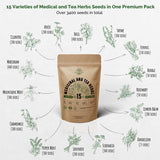 14 Sweet & Hot Peppers and 15 Medicinal & Tea Herb Seeds Variety Packs Bundle - Organo Republic