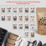 18 Edible Flower Seeds Variety Pack for Planting Indoor & Outdoors - Organo Republic