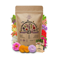 23 Hummingbird Butterfly Wildflower Seeds Mix for Planting Indoor & Outdoors. 100,000+ Non-GMO, Heirloom Wildflower Garden Seeds in Bulk 4oz Packet for Growing Wild Flowers to Attract Bees, Butterflies & Birds… - Organo Republic