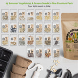 Vegetable Seeds Variety Pack - 25 Summer Vegetable and Green Seeds Variety Pack - Over 2500 Non-GMO, Heirloom Seeds