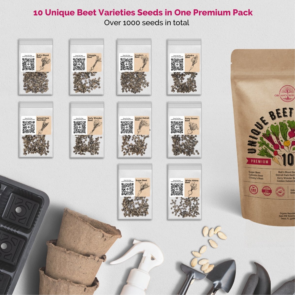 7 Lettuce & 10 Beet Seeds Variety Packs Bundle - Organo Republic