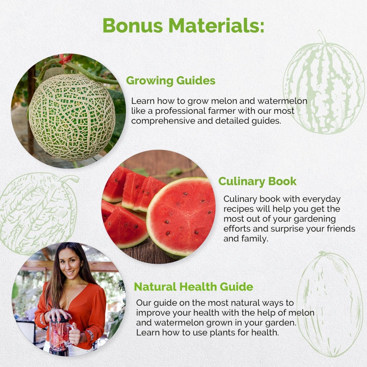 7 Melon & Watermelon Seeds Variety Pack for Planting Indoor & Outdoors - Organo Republic