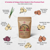 Vegetable Seeds Variety Pack - 8 Onion Seeds Variety Pack - Over 1600 Non-GMO, Heirloom Seeds