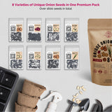 Vegetable Seeds Variety Pack - 8 Onion Seeds Variety Pack - Over 1600 Non-GMO, Heirloom Seeds