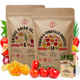 8 Onions & 14 Rare Tomato & Tomatillo Seeds Variety Packs Non-GMO Heirloom Seeds - Organo Republic