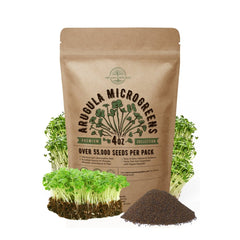 Organo Republic Arugula Sprouting & Microgreens Seeds - Non-GMO, Heirloom Sprout Seeds Kit, 4oz Resealable Bag for & Growing Microgreens in Soil, Coconut Coir, Aerogarden & Hydroponic System