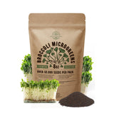 Broccoli Sprouting & Microgreens Seeds 8oz - Non-GMO, Heirloom Sprout Seeds Kit - Organo Republic